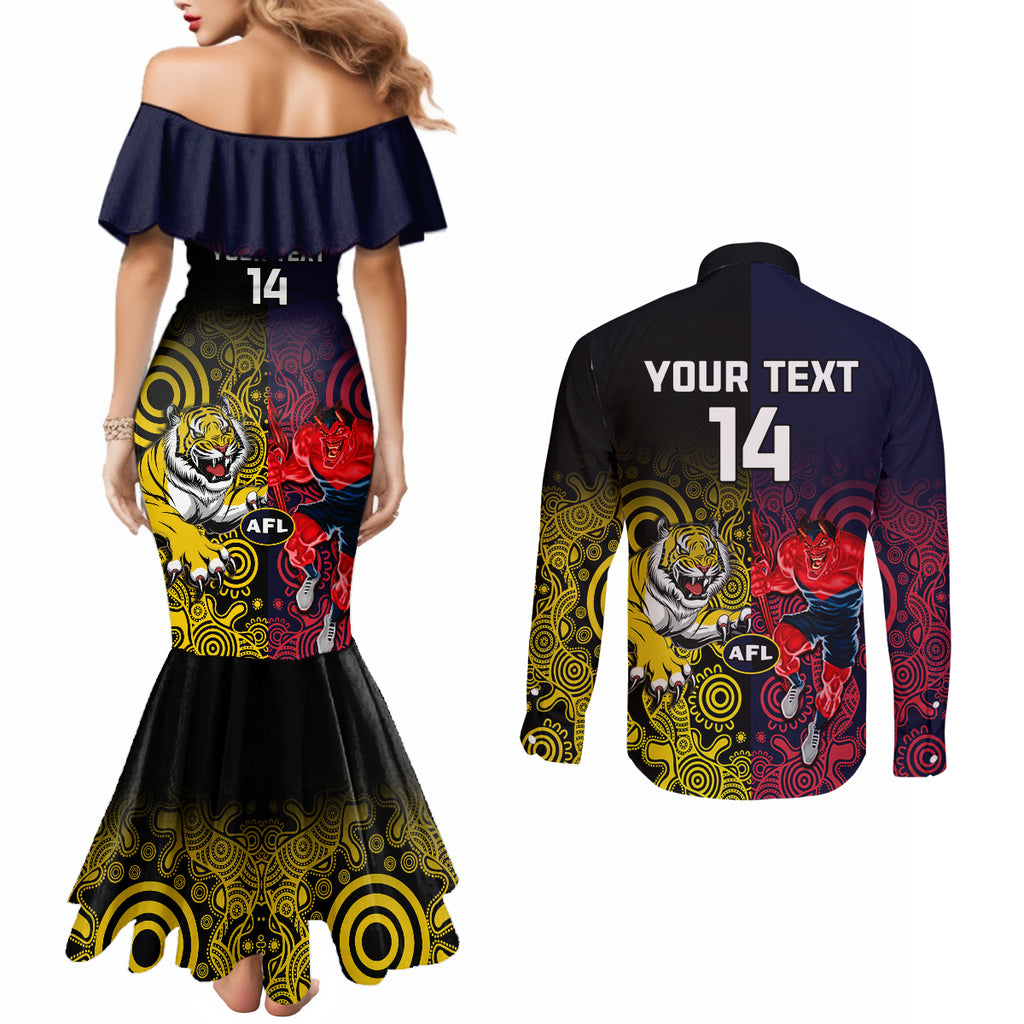 custom-demons-and-tigers-football-couples-matching-mermaid-dress-and-long-sleeve-button-shirts-2023-together-indigenous-art