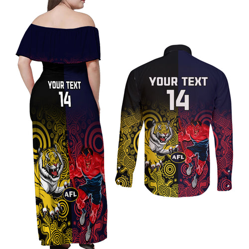 custom-demons-and-tigers-football-couples-matching-off-shoulder-maxi-dress-and-long-sleeve-button-shirts-2023-together-indigenous-art