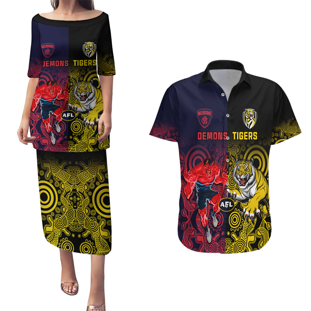custom-demons-and-tigers-football-couples-matching-puletasi-dress-and-hawaiian-shirt-2023-together-indigenous-art