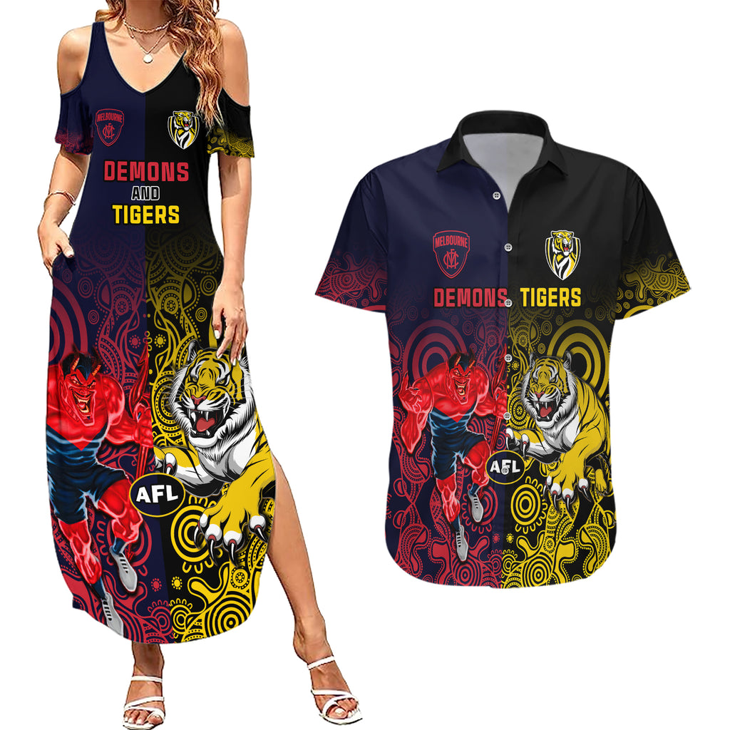 custom-demons-and-tigers-football-couples-matching-summer-maxi-dress-and-hawaiian-shirt-2023-together-indigenous-art