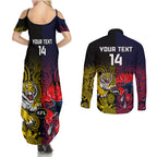 custom-demons-and-tigers-football-couples-matching-summer-maxi-dress-and-long-sleeve-button-shirts-2023-together-indigenous-art
