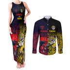 custom-demons-and-tigers-football-couples-matching-tank-maxi-dress-and-long-sleeve-button-shirts-2023-together-indigenous-art