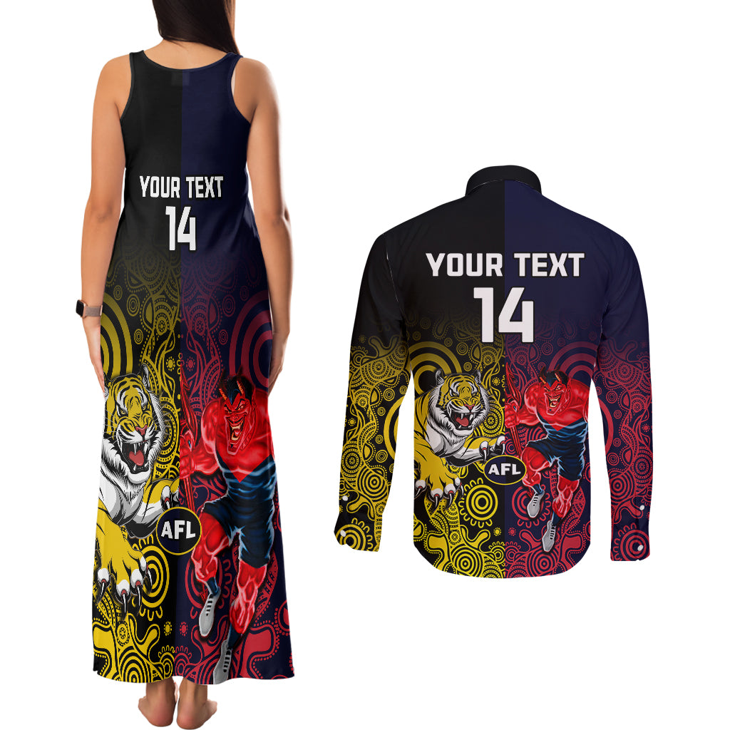 custom-demons-and-tigers-football-couples-matching-tank-maxi-dress-and-long-sleeve-button-shirts-2023-together-indigenous-art