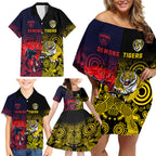 custom-demons-and-tigers-football-family-matching-off-shoulder-short-dress-and-hawaiian-shirt-2023-together-indigenous-art