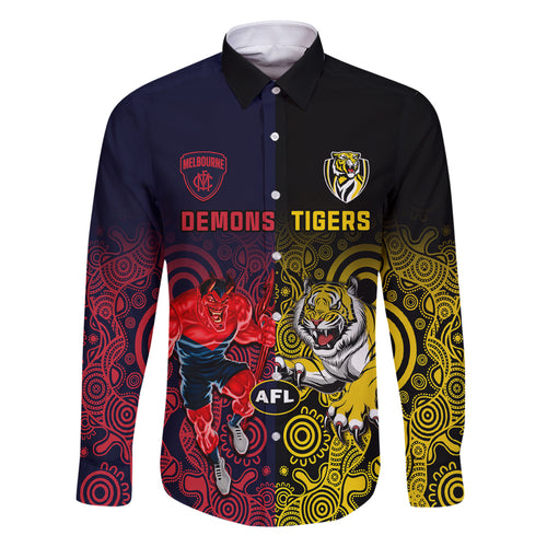 custom-demons-and-tigers-football-family-matching-summer-maxi-dress-and-hawaiian-shirt-2023-together-indigenous-art