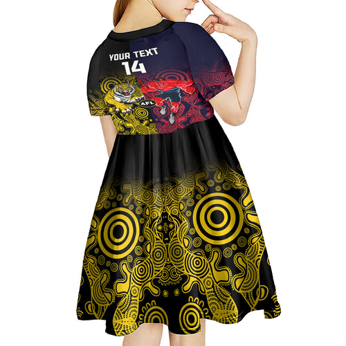 custom-demons-and-tigers-football-kid-short-sleeve-dress-2023-together-indigenous-art