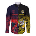 custom-demons-and-tigers-football-long-sleeve-button-shirt-2023-together-indigenous-art