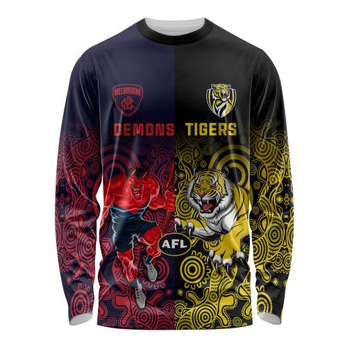 custom-demons-and-tigers-football-long-sleeve-shirt-2023-together-indigenous-art