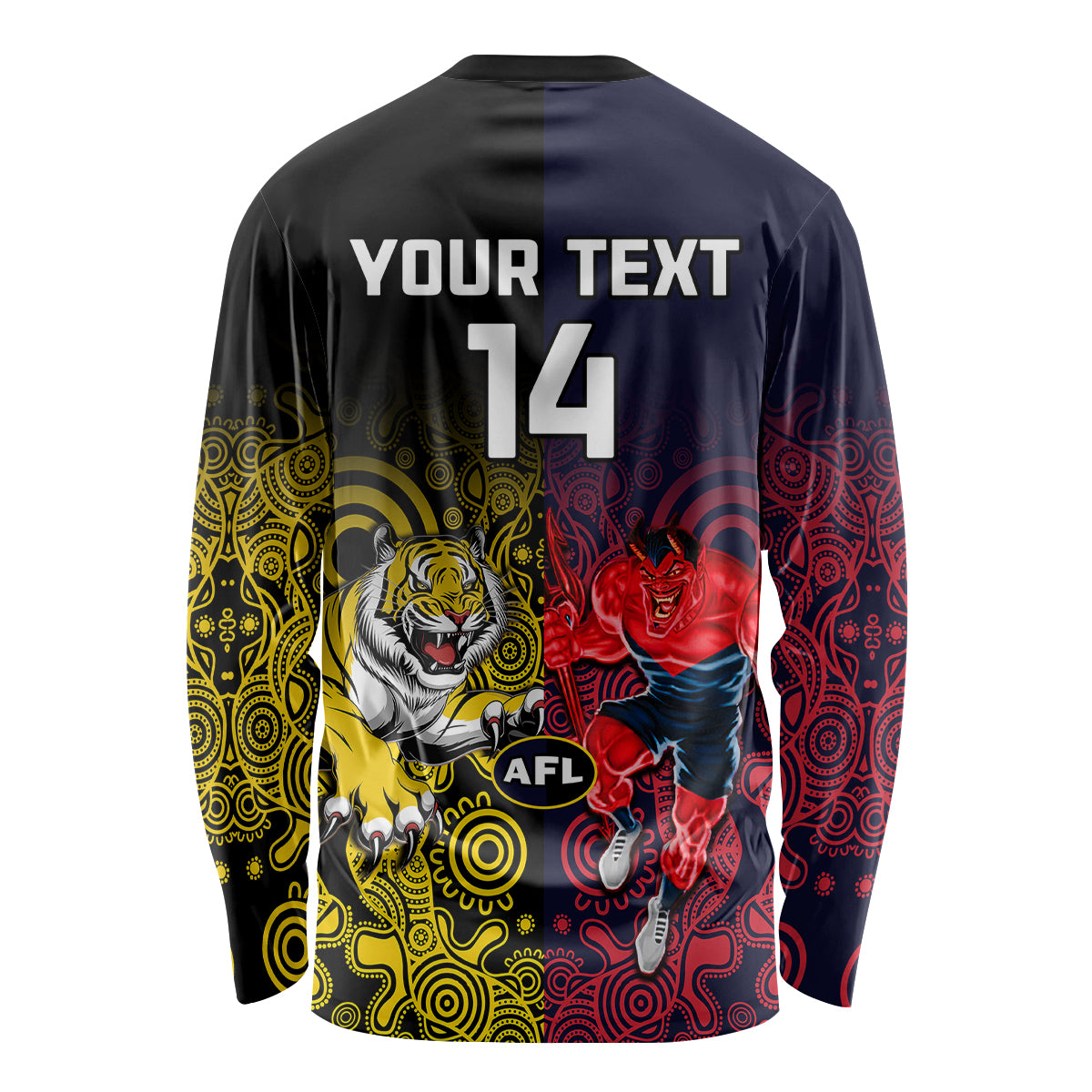 custom-demons-and-tigers-football-long-sleeve-shirt-2023-together-indigenous-art