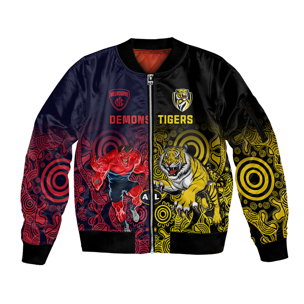 custom-demons-and-tigers-football-sleeve-zip-bomber-jacket-2023-together-indigenous-art