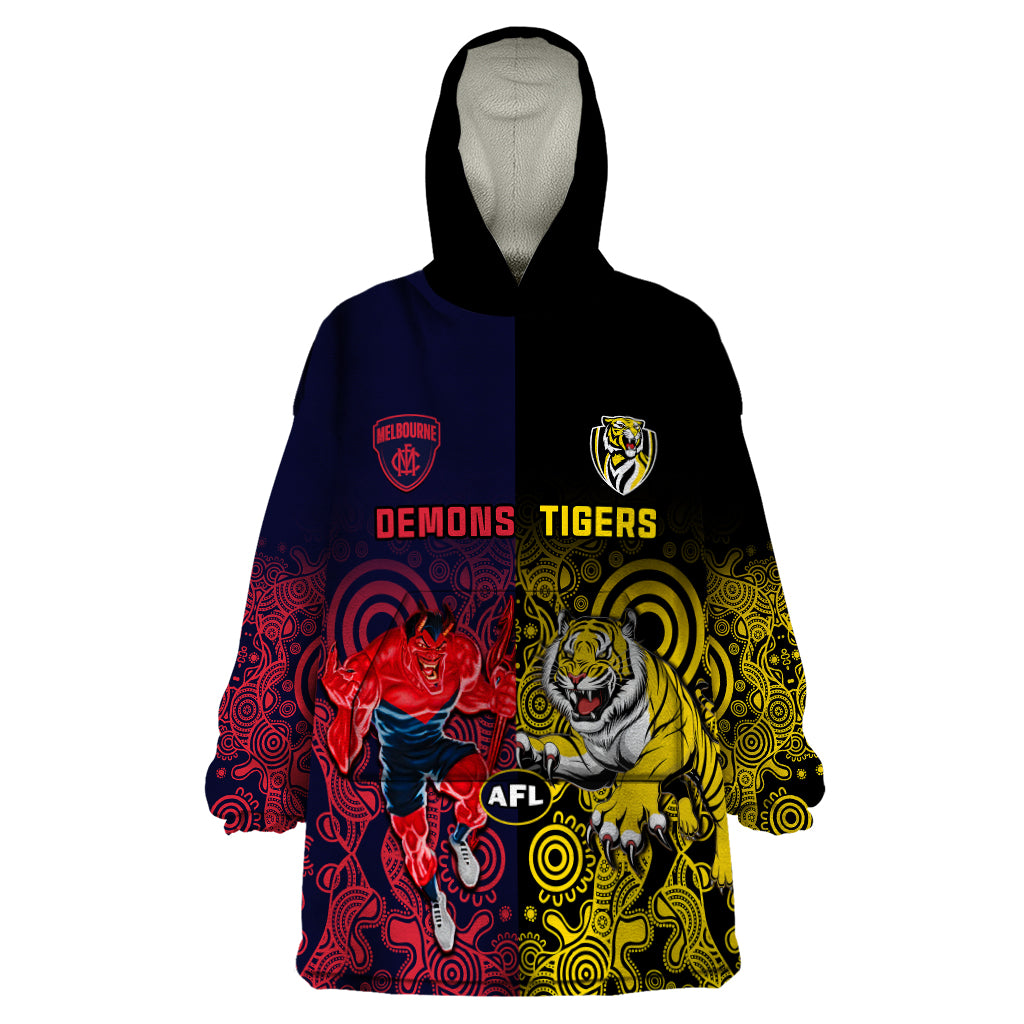 custom-demons-and-tigers-football-wearable-blanket-hoodie-2023-together-indigenous-art