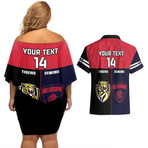 custom-demons-and-tigers-football-couples-matching-off-shoulder-short-dress-and-hawaiian-shirt-2023-together-sporty-version