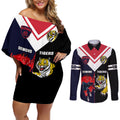 custom-demons-and-tigers-football-couples-matching-off-shoulder-short-dress-and-long-sleeve-button-shirts-2023-together-sporty-version