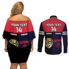 custom-demons-and-tigers-football-couples-matching-off-shoulder-short-dress-and-long-sleeve-button-shirts-2023-together-sporty-version
