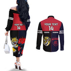 custom-demons-and-tigers-football-couples-matching-off-the-shoulder-long-sleeve-dress-and-long-sleeve-button-shirts-2023-together-sporty-version