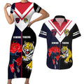 custom-demons-and-tigers-football-couples-matching-short-sleeve-bodycon-dress-and-hawaiian-shirt-2023-together-sporty-version