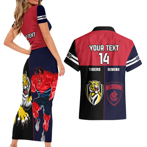 custom-demons-and-tigers-football-couples-matching-short-sleeve-bodycon-dress-and-hawaiian-shirt-2023-together-sporty-version