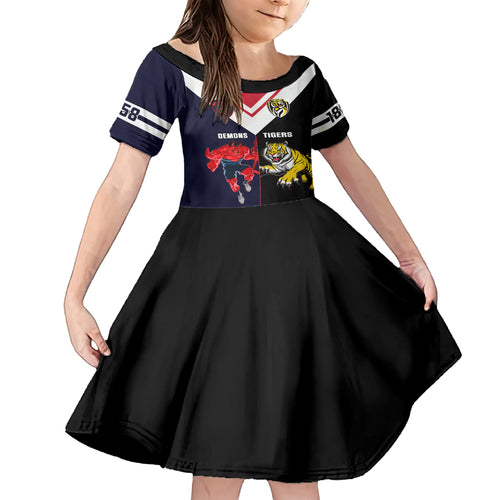 custom-demons-and-tigers-football-kid-short-sleeve-dress-2023-together-sporty-version