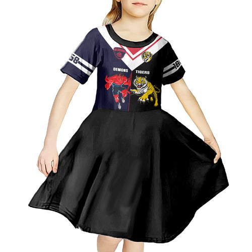 custom-demons-and-tigers-football-kid-short-sleeve-dress-2023-together-sporty-version
