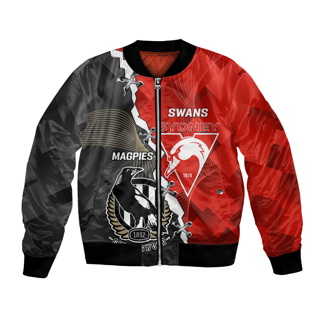 personalised-collingwood-and-swans-football-bomber-jacket-2023-together-sporty-style