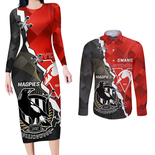 personalised-collingwood-and-swans-football-couples-matching-long-sleeve-bodycon-dress-and-long-sleeve-button-shirts-2023-together-sporty-style