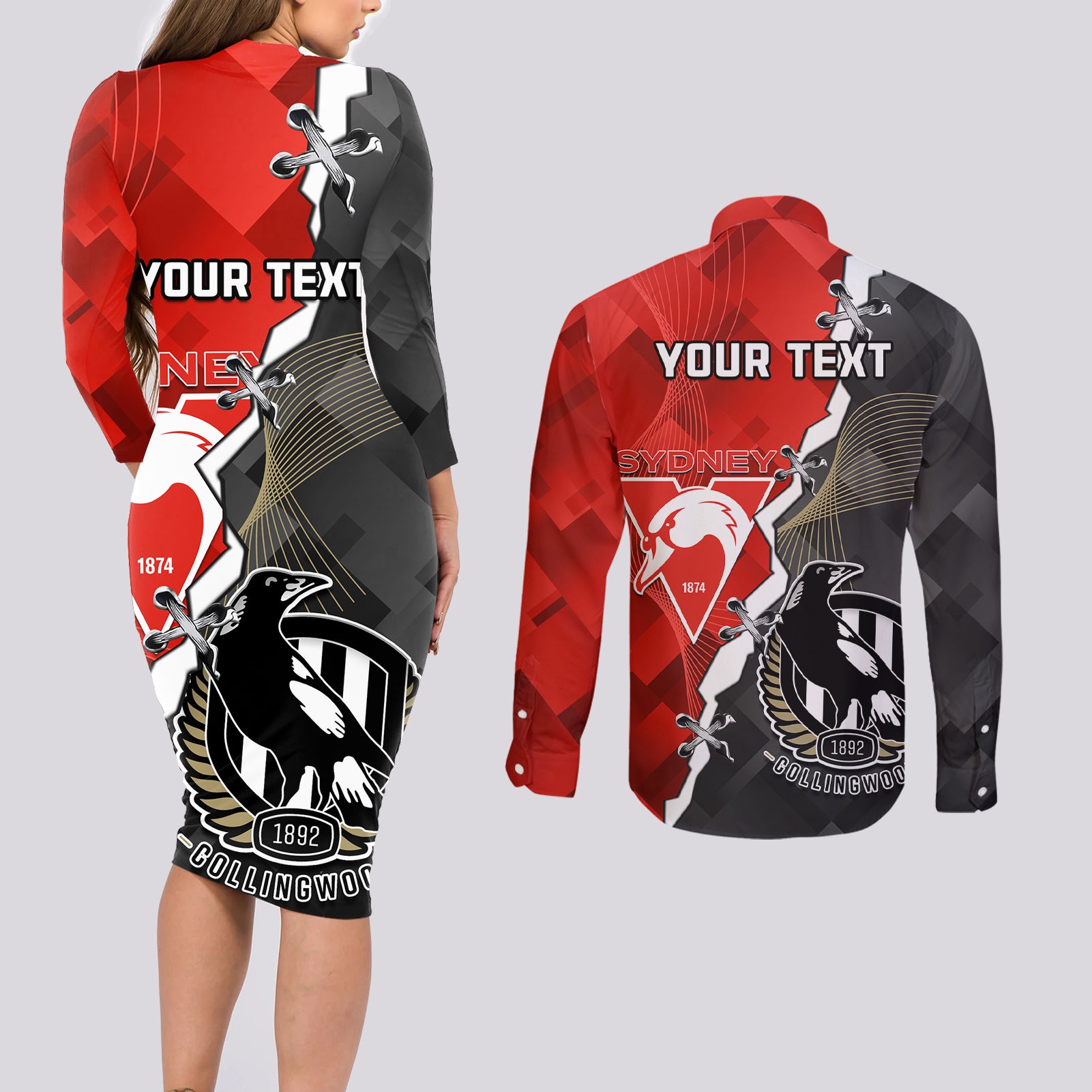 personalised-collingwood-and-swans-football-couples-matching-long-sleeve-bodycon-dress-and-long-sleeve-button-shirts-2023-together-sporty-style
