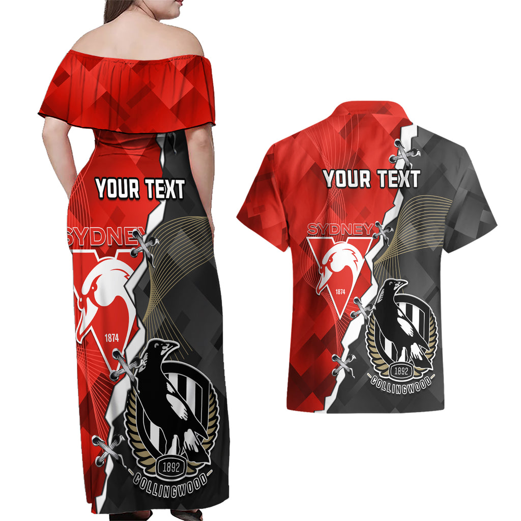 personalised-collingwood-and-swans-football-couples-matching-off-shoulder-maxi-dress-and-hawaiian-shirt-2023-together-sporty-style