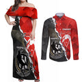 personalised-collingwood-and-swans-football-couples-matching-off-shoulder-maxi-dress-and-long-sleeve-button-shirts-2023-together-sporty-style