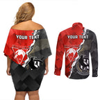 personalised-collingwood-and-swans-football-couples-matching-off-shoulder-short-dress-and-long-sleeve-button-shirts-2023-together-sporty-style
