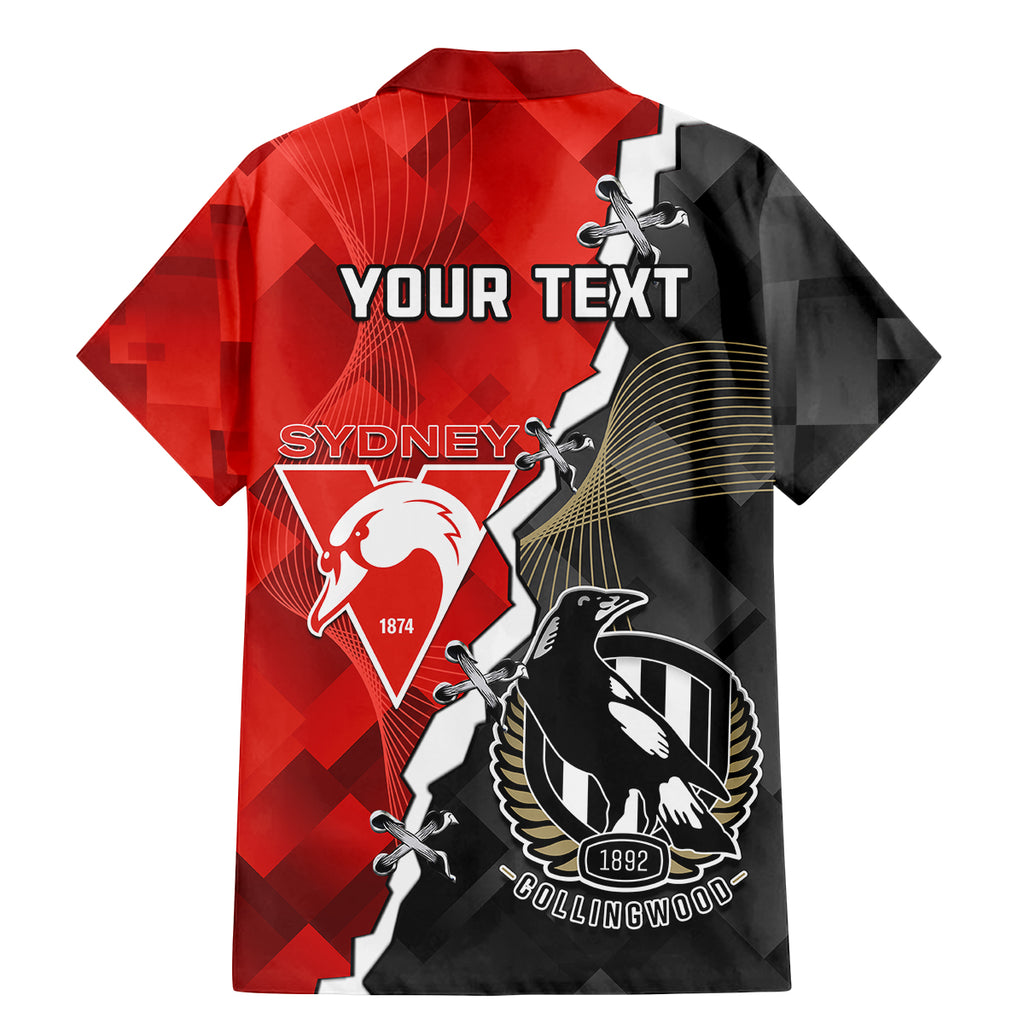 personalised-collingwood-and-swans-football-family-matching-mermaid-dress-and-hawaiian-shirt-2023-together-sporty-style