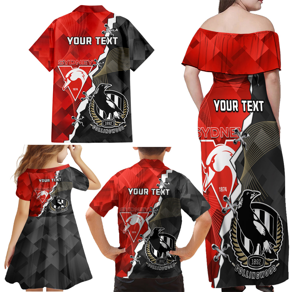 personalised-collingwood-and-swans-football-family-matching-off-shoulder-maxi-dress-and-hawaiian-shirt-2023-together-sporty-style