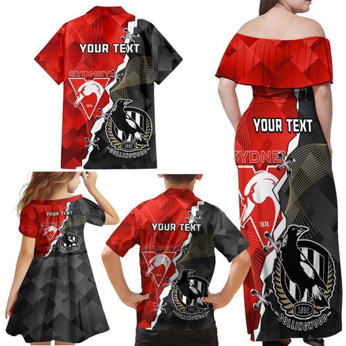 personalised-collingwood-and-swans-football-family-matching-off-shoulder-maxi-dress-and-hawaiian-shirt-2023-together-sporty-style