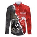 personalised-collingwood-and-swans-football-family-matching-off-shoulder-maxi-dress-and-hawaiian-shirt-2023-together-sporty-style