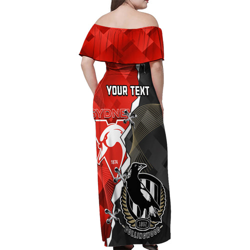 personalised-collingwood-and-swans-football-family-matching-off-shoulder-maxi-dress-and-hawaiian-shirt-2023-together-sporty-style