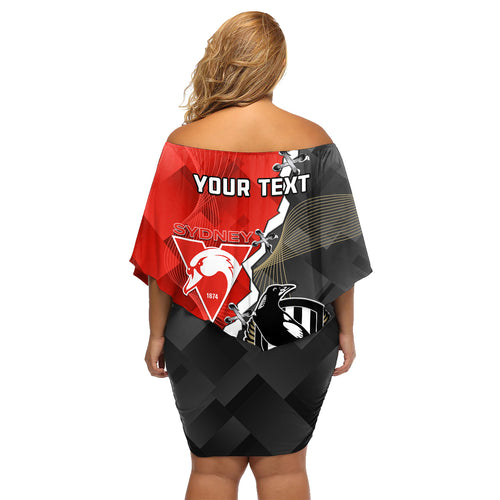 personalised-collingwood-and-swans-football-family-matching-off-shoulder-short-dress-and-hawaiian-shirt-2023-together-sporty-style