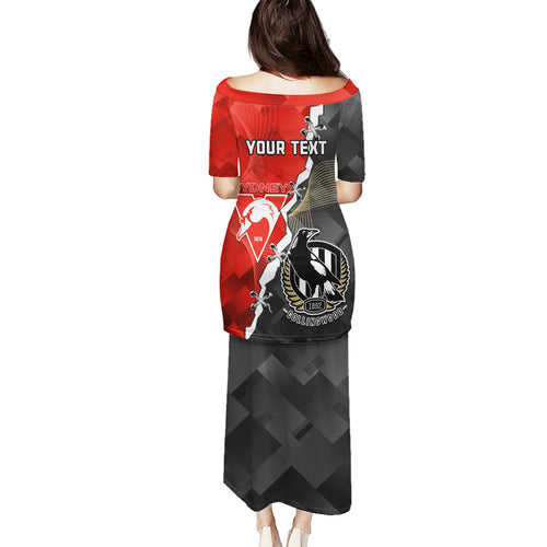 personalised-collingwood-and-swans-football-family-matching-puletasi-dress-and-hawaiian-shirt-2023-together-sporty-style