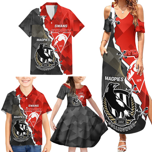 personalised-collingwood-and-swans-football-family-matching-summer-maxi-dress-and-hawaiian-shirt-2023-together-sporty-style