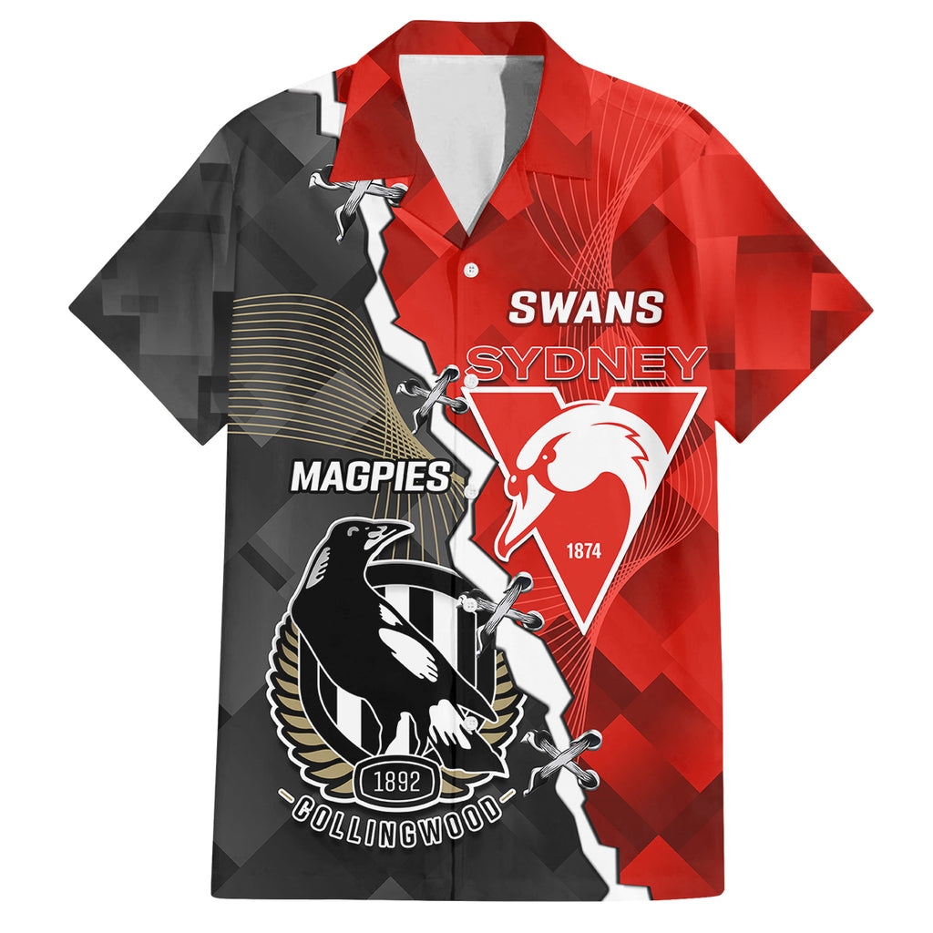 personalised-collingwood-and-swans-football-family-matching-summer-maxi-dress-and-hawaiian-shirt-2023-together-sporty-style