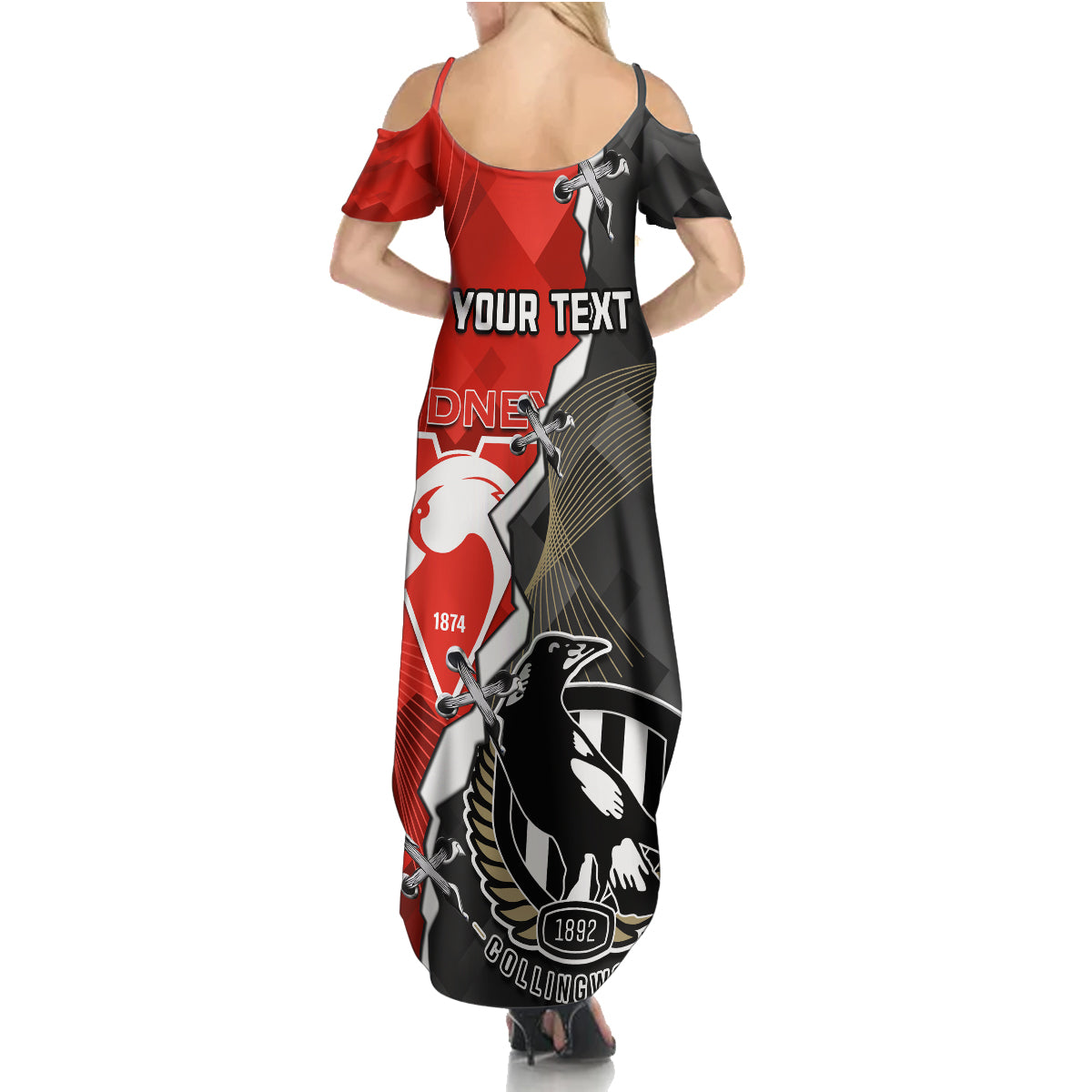 personalised-collingwood-and-swans-football-family-matching-summer-maxi-dress-and-hawaiian-shirt-2023-together-sporty-style