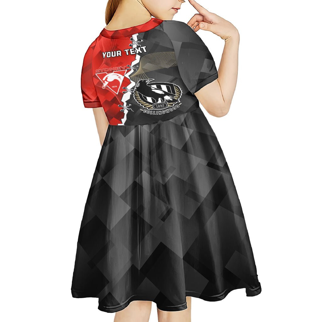 personalised-collingwood-and-swans-football-kid-short-sleeve-dress-2023-together-sporty-style