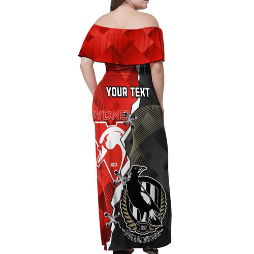 personalised-collingwood-and-swans-football-off-shoulder-maxi-dress-2023-together-sporty-style