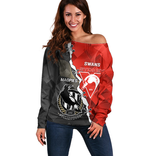 personalised-collingwood-and-swans-football-off-shoulder-sweater-2023-together-sporty-style