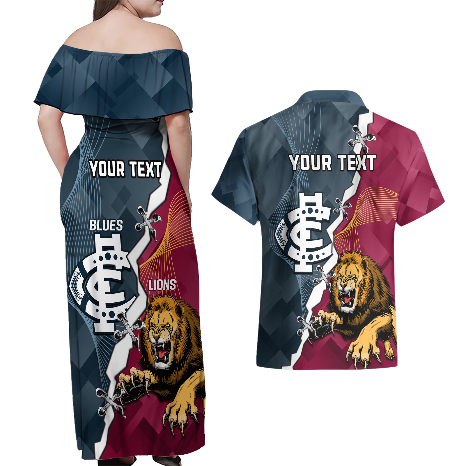 personalised-lions-and-blues-football-couples-matching-off-shoulder-maxi-dress-and-hawaiian-shirt-2023-together-sporty-style