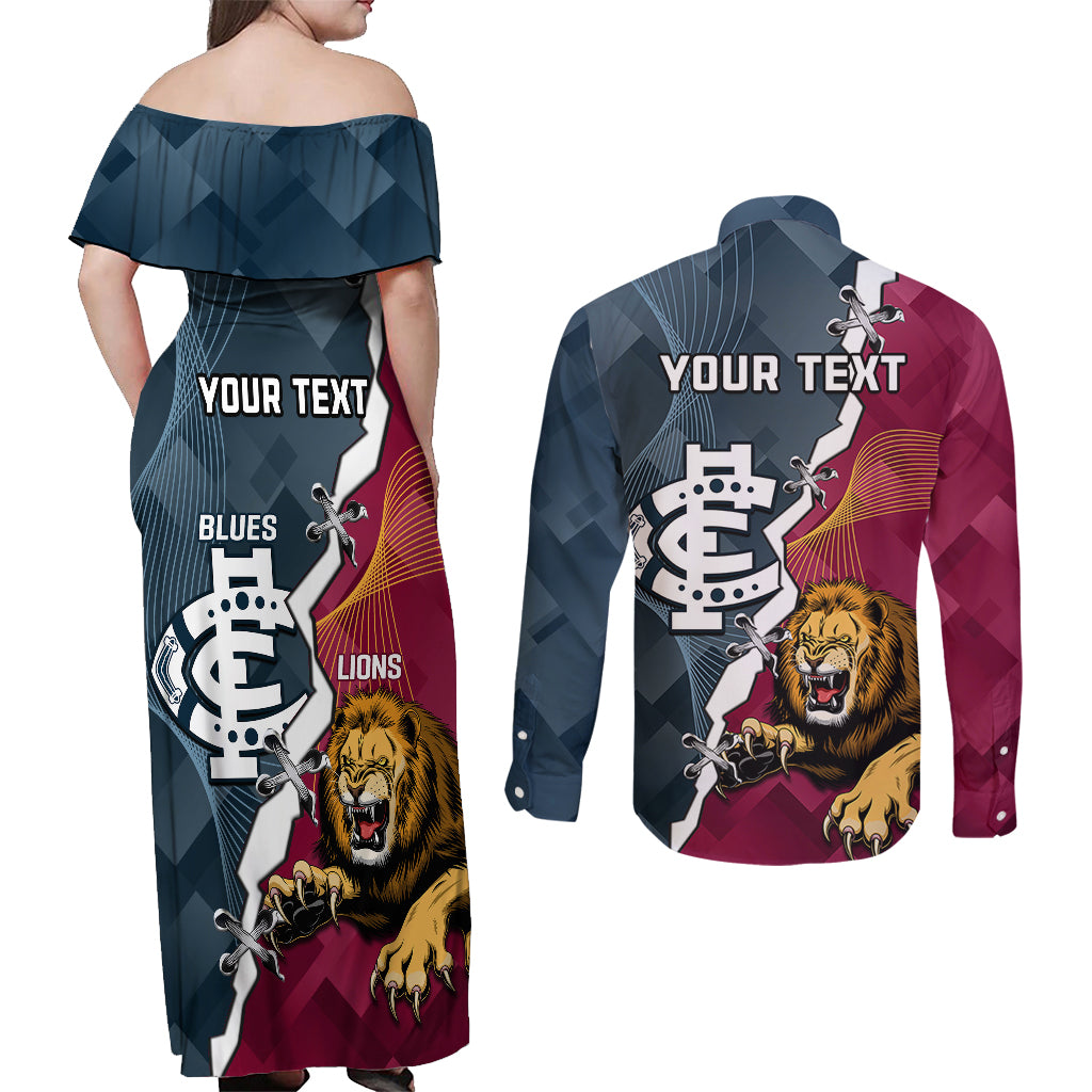 personalised-lions-and-blues-football-couples-matching-off-shoulder-maxi-dress-and-long-sleeve-button-shirts-2023-together-sporty-style
