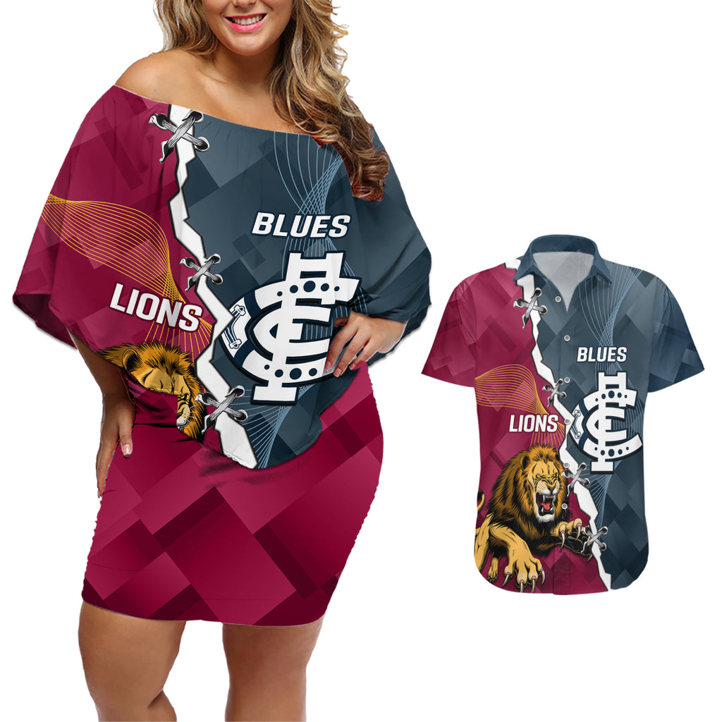personalised-lions-and-blues-football-couples-matching-off-shoulder-short-dress-and-hawaiian-shirt-2023-together-sporty-style