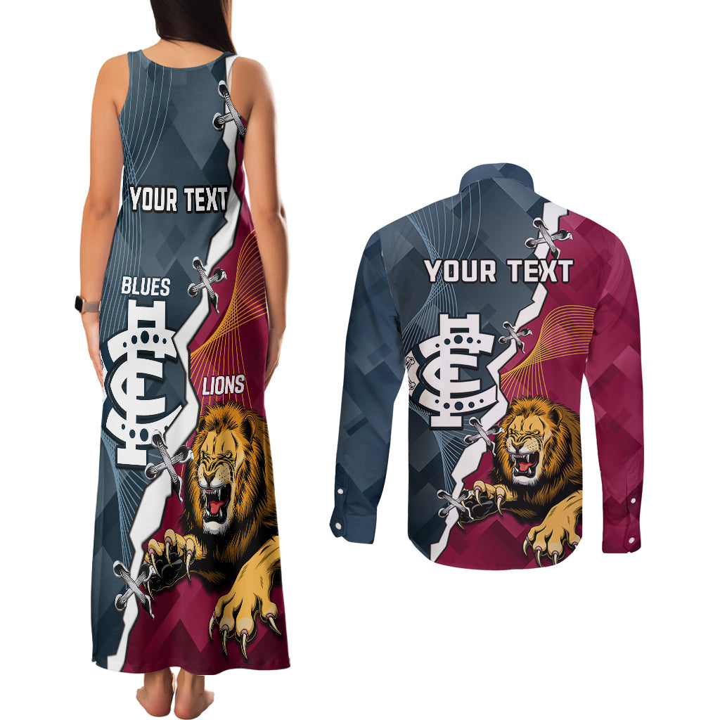 personalised-lions-and-blues-football-couples-matching-tank-maxi-dress-and-long-sleeve-button-shirts-2023-together-sporty-style