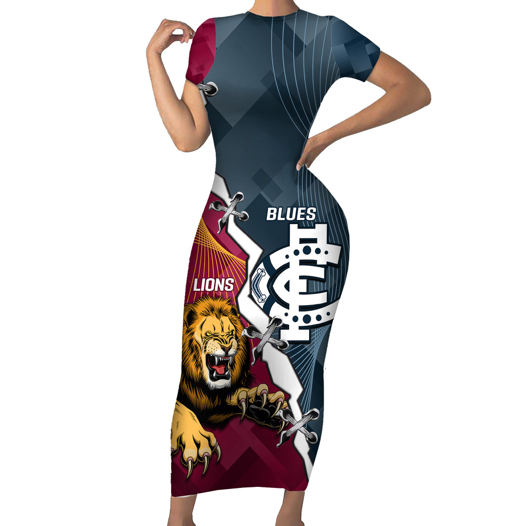 personalised-lions-and-blues-football-short-sleeve-bodycon-dress-2023-together-sporty-style