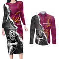personalised-warriors-and-broncos-rugby-couples-matching-long-sleeve-bodycon-dress-and-long-sleeve-button-shirts-2023-together-sporty-style