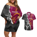 personalised-warriors-and-broncos-rugby-couples-matching-off-shoulder-short-dress-and-hawaiian-shirt-2023-together-sporty-style