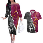 personalised-warriors-and-broncos-rugby-couples-matching-off-the-shoulder-long-sleeve-dress-and-hawaiian-shirt-2023-together-sporty-style